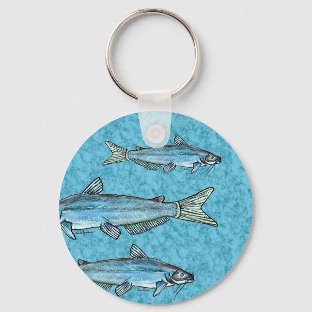 Blue Catfish Key Ring (Front)