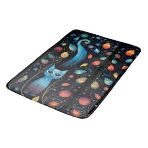 Blue cats bath mat