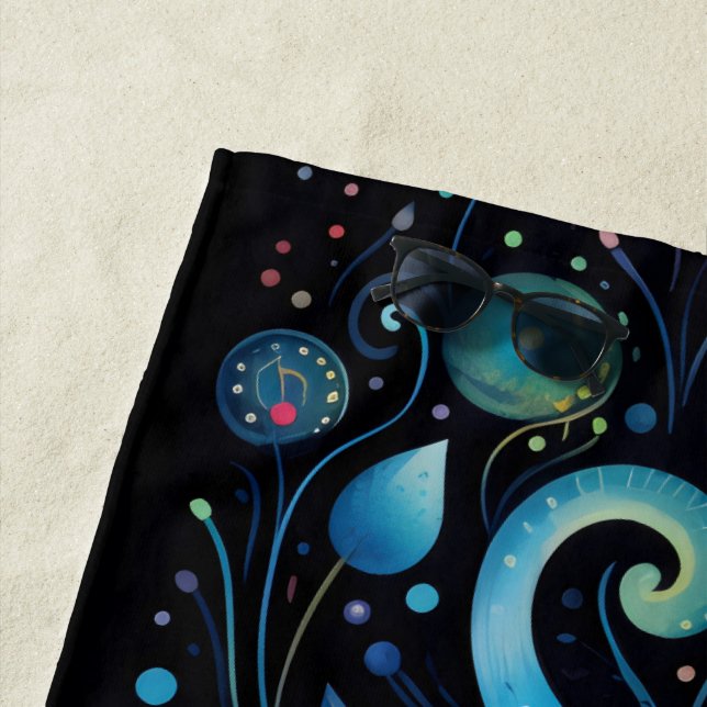 Blue cats beach towel (In Situ)