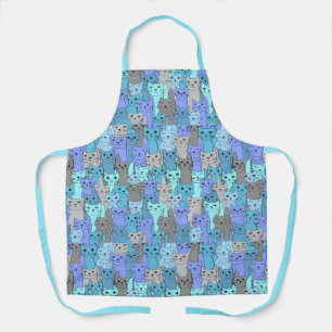 Blue Cats Cats Cats Design Apron