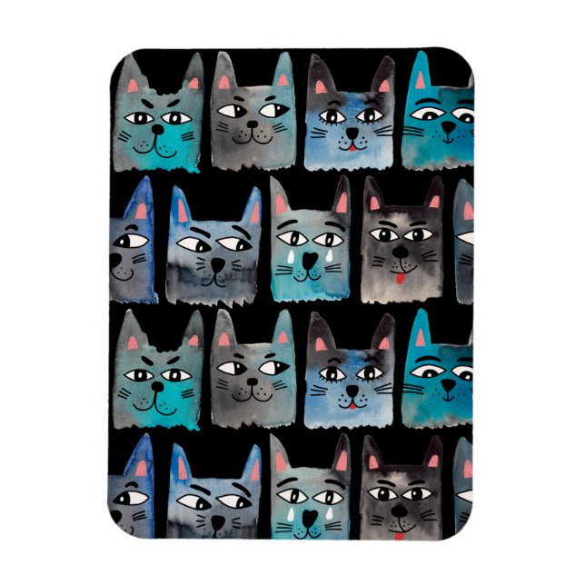 Blue cats magnet (Vertical)
