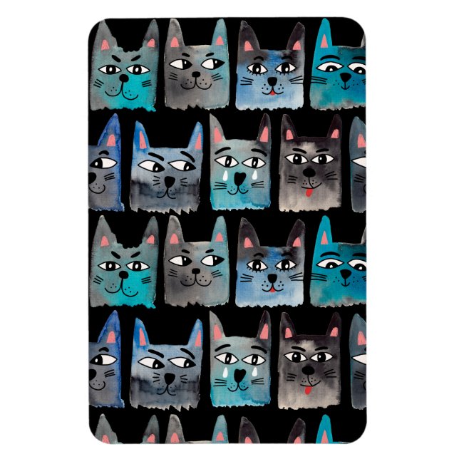 Blue cats magnet (Vertical)