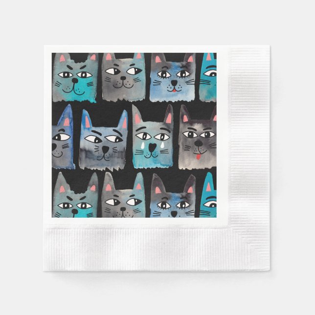 Blue cats napkin (Front)