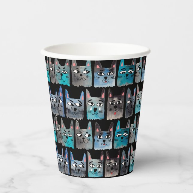 Blue cats paper cups (Front)