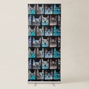 Blue cats retractable banner