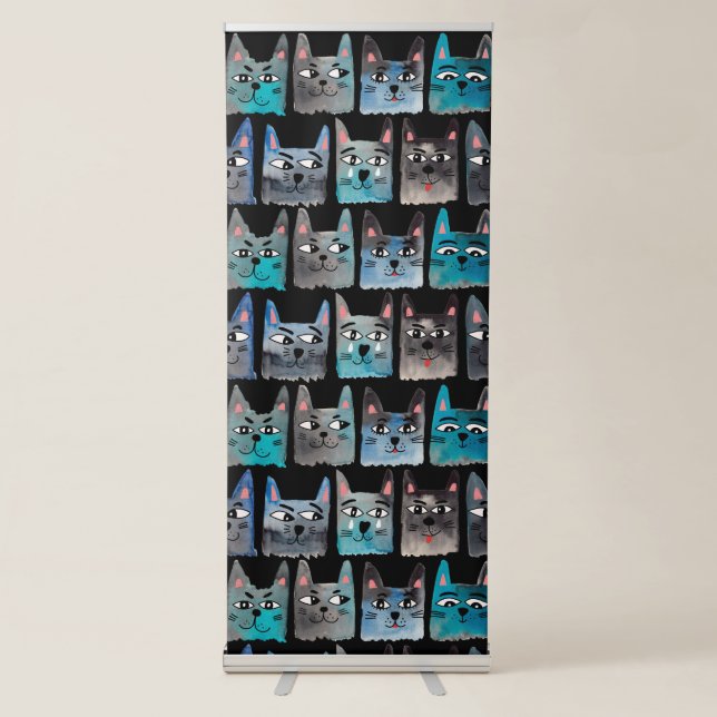 Blue cats retractable banner (Front)