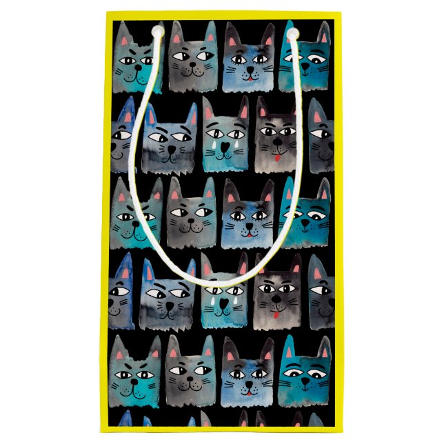 Blue cats small gift bag (Front)