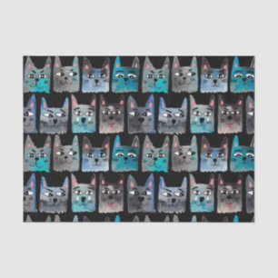 Blue cats tissue paper