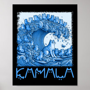 Blue Cats Wave For Kamala 2024 Poster