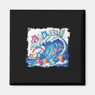 Blue Cats Wave For Kamala Cat Lovers Kamala Harris Magnet