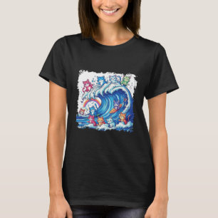 Blue Cats Wave For Kamala Cat Lovers Kamala Harris T-Shirt