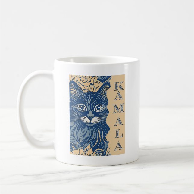 Blue Cats Wave For Kamala Coffee Mug (Left)