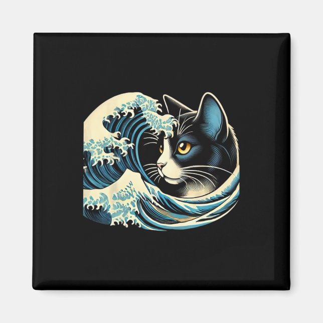 Blue Cats Wave For Kamala Funny Blue Wave Of Cat L Magnet (Front)