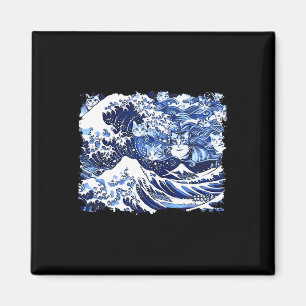 Blue Cats Wave For Kamala Funny Cat Lady Magnet