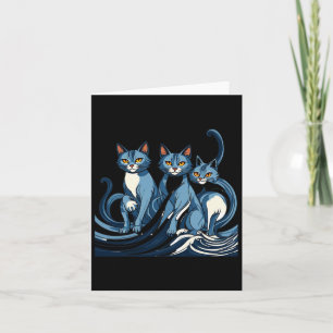 Blue Cats Wave For Kamala Funny Trump Blue Wave Of Card