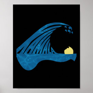 Blue Cats Wave For Kamala Funny Trump Blue Wave Of Poster