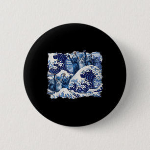 Blue Cats Wave For Kamala Harris Blue Wave Of Cat 6 Cm Round Badge
