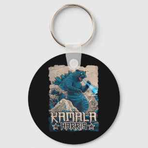 Blue Cats Wave For Kamala Harris Japanese Art Kaij Key Ring