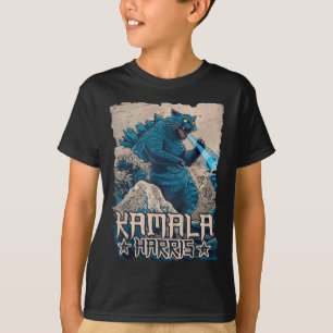 Blue Cats Wave For Kamala Harris Japanese Art Kaij T-Shirt