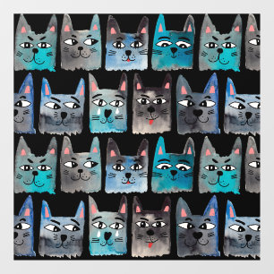 Blue cats window cling