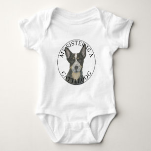 Blue Cattledog Heeler Big Sister Baby Bodysuit