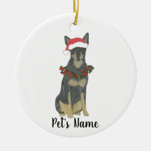 Blue Cattledog Heeler Christmas Ceramic Tree Decoration