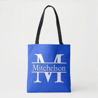 Blue CBLF Monogrammed Tote Bag