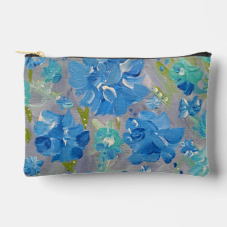 Blue Celebration Floral Accessories Pouch