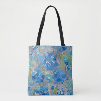 Blue Celebration Floral Tote Bag