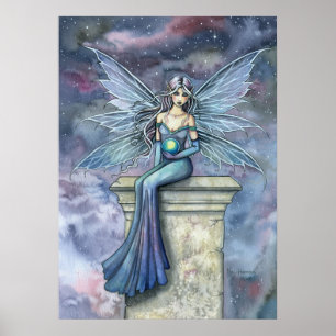 Blue Celeste Fantasy Fairy Art Poster Print