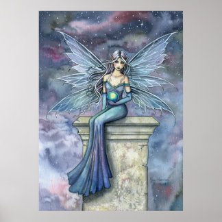 Blue Celeste Fantasy Fairy Art Poster Print