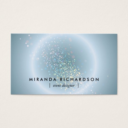 Blue Celestial Confetti Circle Event Planner Business Card