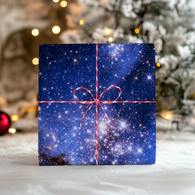 Blue Celestial Galaxy Stars Photo Wrapping Paper Sheet (Blue Celestial Galaxy Stars Photo Wrapping Paper Sheets)