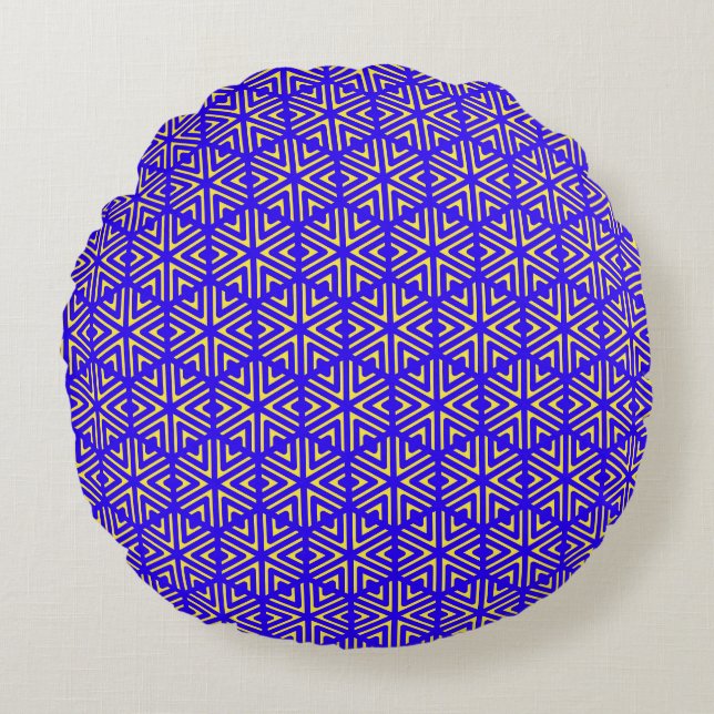 Blue cells  round cushion (Front)