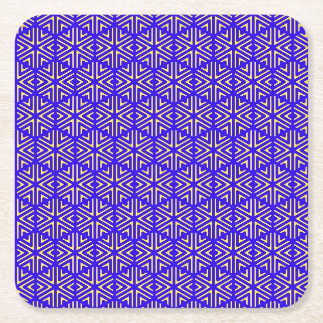 Blue cells square paper coaster (Front)