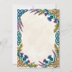 Blue Celtic Border Add Your Own Text Invitation