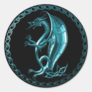 Blue Celtic Dragon Sticker