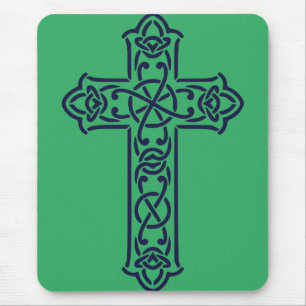 Blue Celtic High cross Mouse Mat