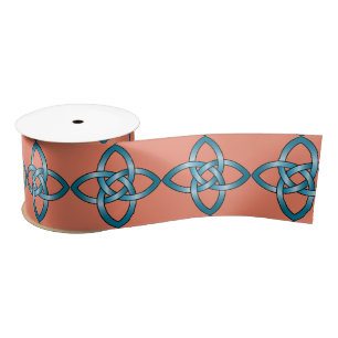 blue celtic knot ribbon satin ribbon