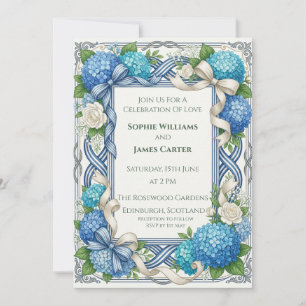 Blue Celtic Thistle Wedding Invitation