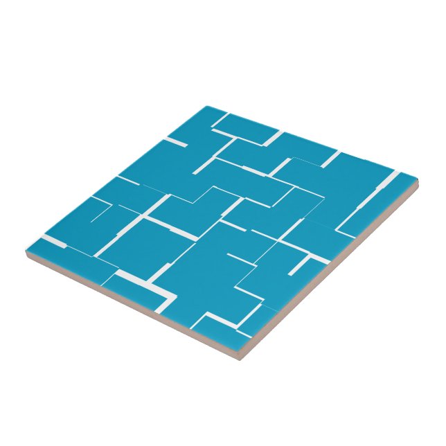 Blue Ceramic Tile, Small (4.25" x 4.25") Tile (Side)