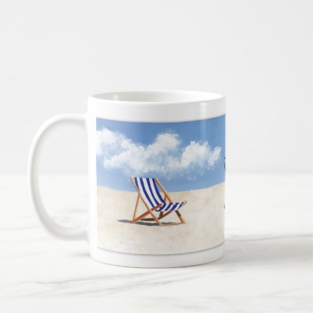 Blue Chair Beach Painting by Just Dahl Mug (Left)