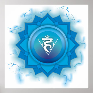 Blue chakra energy poster