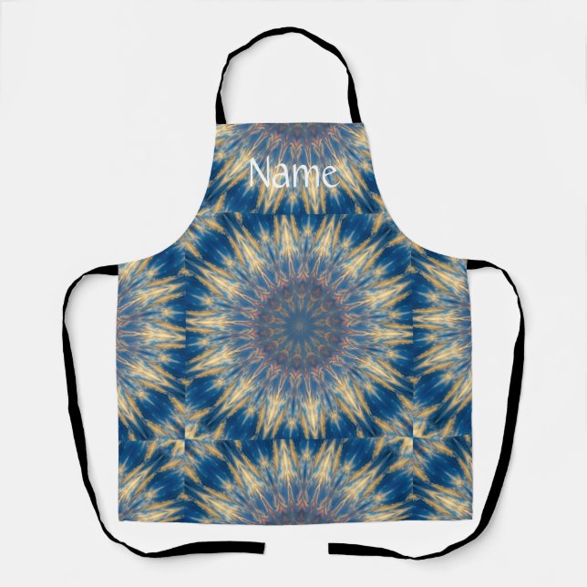 Blue Chakra Kaleidoscope Thunder_Cove  Apron (Front)