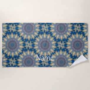 Blue Chakra Kaleidoscope Thunder_Cove  Beach Towel