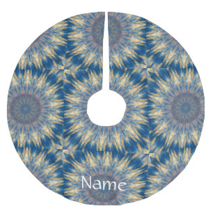 Blue Chakra Kaleidoscope Thunder_Cove Brushed Polyester Tree Skirt