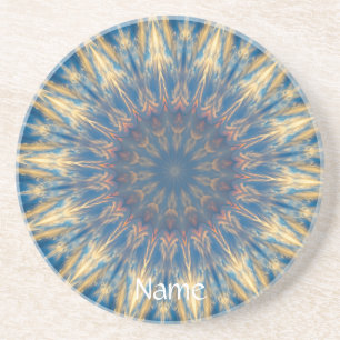 Blue Chakra Kaleidoscope Thunder_Cove Coaster