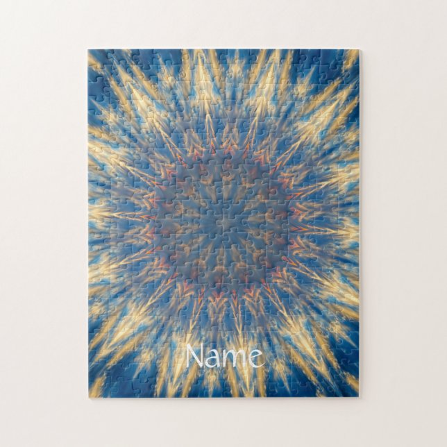 Blue Chakra Kaleidoscope Thunder_Cove  Jigsaw Puzzle (Vertical)