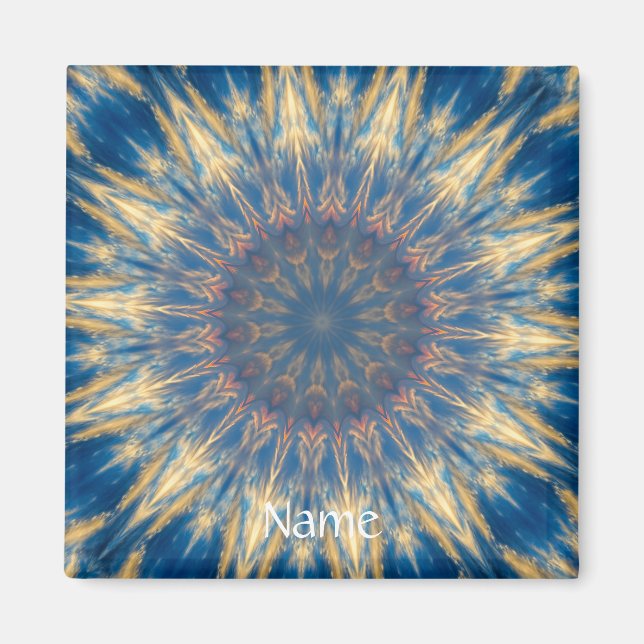 Blue Chakra Kaleidoscope Thunder_Cove Magnet (Front)