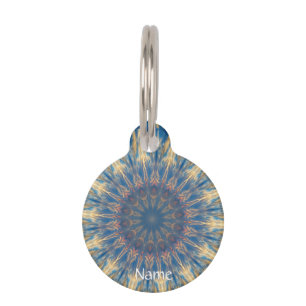 Blue Chakra Kaleidoscope Thunder_Cove  Pet Tag